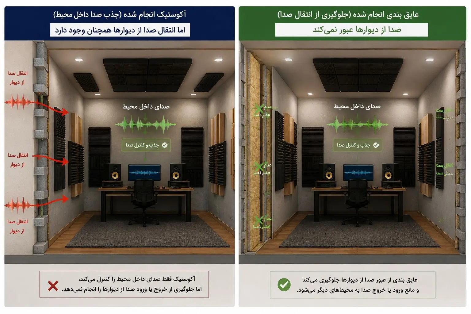 تفاوت آکوستیک و عایق صوتی
