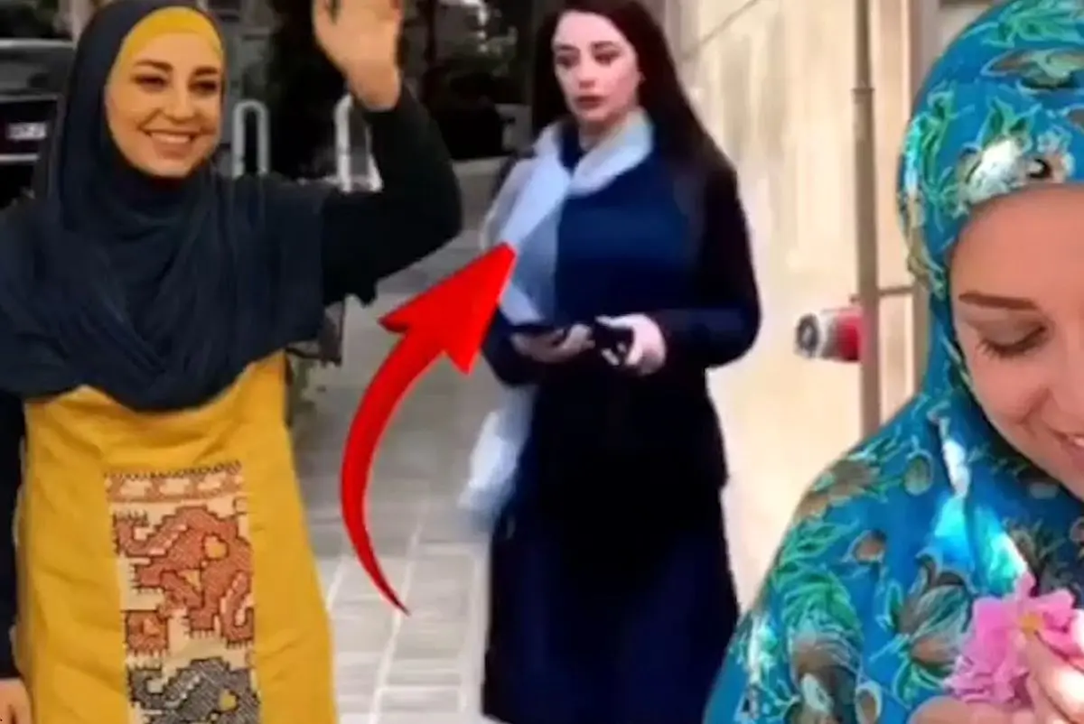 بی حجابی خانم مجری وسط تهران/ ویدئو
