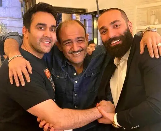 عکسی متفاوت از حمید صفت و پوریا پورسرخ با فردی پنهان