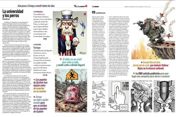 آثار ضدآمریکایی مسعود شجاعی در نشریه ونزوئلایی