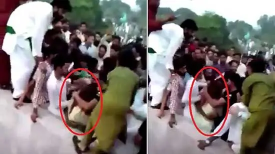 کتک کاری و عریان کردن یک دختر اینفلوئنسر توسط صدها مرد پاکستانی