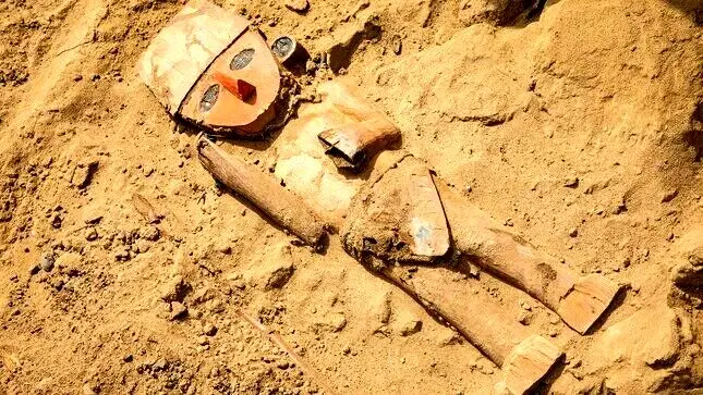 کشف یک مجسمه چوبی در بزرگترین سازه خشتی جهان 