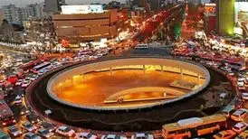 طرح دیوارنگاره میدان فلسطین به زبان عبری
