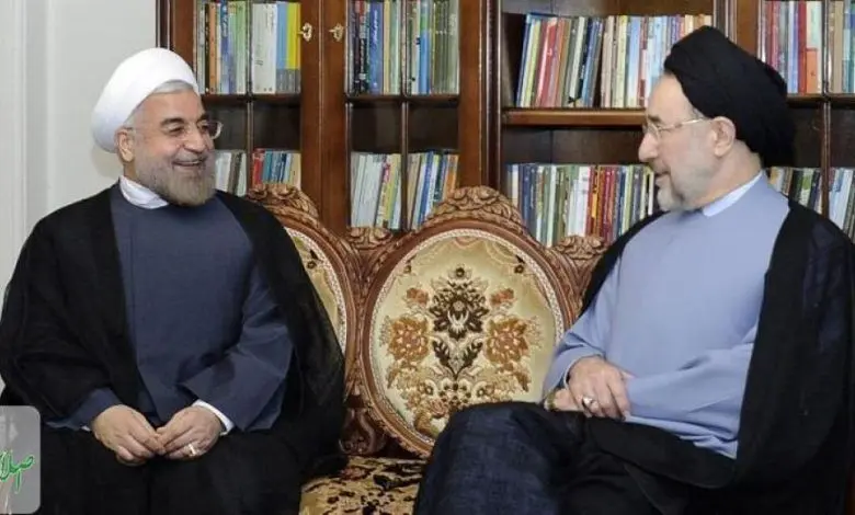 حسن روحانی و سیدمحمد خاتمی در پشت‌ صحنه یک فیلم سینمایی!/عکس
