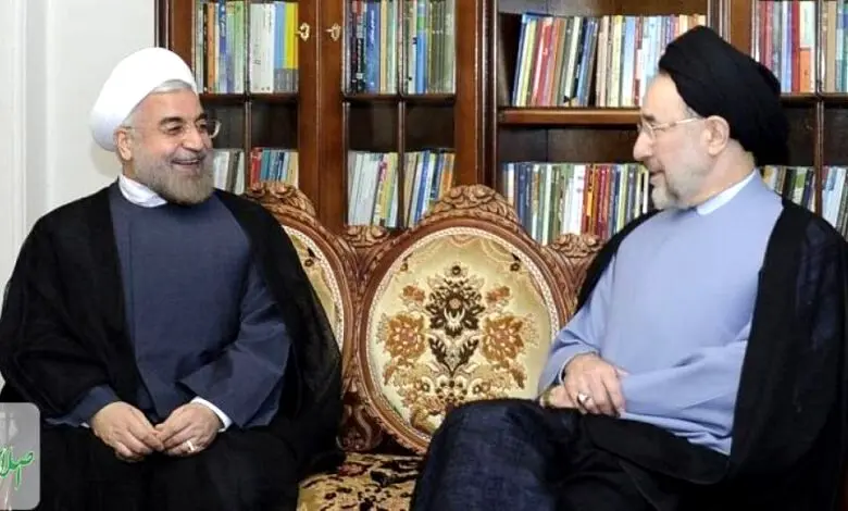 حسن روحانی و سیدمحمد خاتمی در پشت‌ صحنه یک فیلم سینمایی!/عکس

