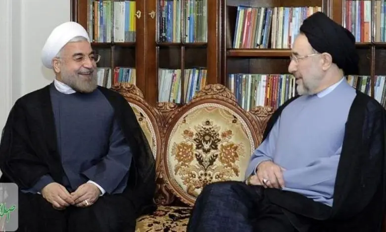 حسن روحانی و سیدمحمد خاتمی در پشت‌ صحنه یک فیلم سینمایی!/عکس
