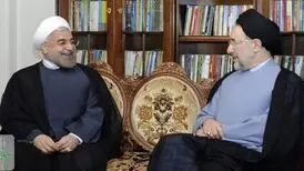 حسن روحانی و سیدمحمد خاتمی در پشت‌ صحنه یک فیلم سینمایی!/عکس
