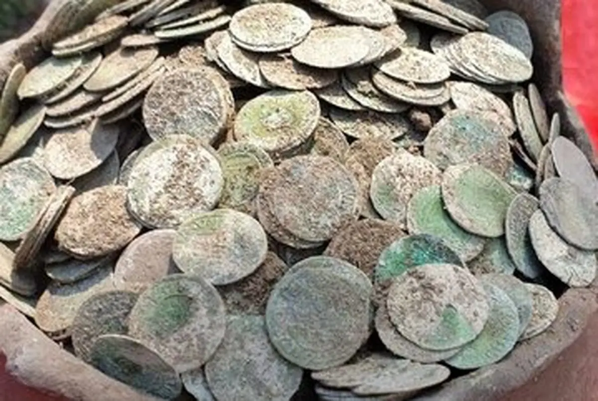 کوزه ای با ۵ هزار سکه از دل جنگل بیرون آمد!
