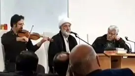 آواز خواندن یک روحانی در کنار یک ویولون نواز/ ویدئو
