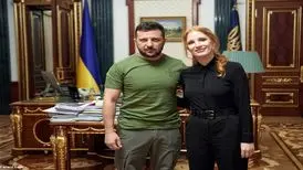 ویدئو) ملاقات خانم بازیگر و برنده اسکار با زلنسکی