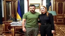 ویدئو) ملاقات خانم بازیگر و برنده اسکار با زلنسکی
