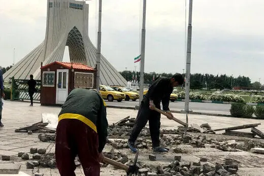 تایید تخریب سنگ‌فرش پارکینگ اختصاصی برج آزادی