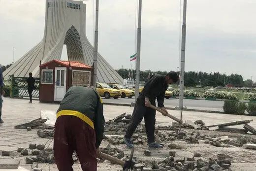 تایید تخریب سنگ‌فرش پارکینگ اختصاصی برج آزادی