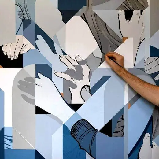 نمایش گذر زمان روی بوم نقاشی / عکس