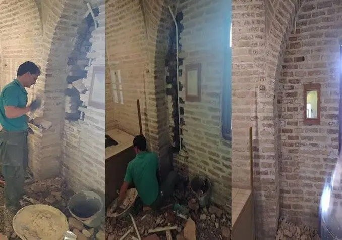 واکنش میراث فرهنگی به تصاویر تخریب دیوارهای قلعه فلک الافلاک: برای سیم‌کشی توکار است