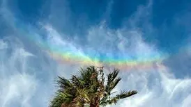 وقتی آسمان لبخند می‌زند!/ تصویر ناسا از رنگین‌کمان برعکس +عکس