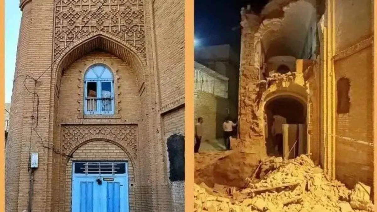 سردرِ خانه‌ دوره‌ی قاجاری در شوشتر فرو ریخت
