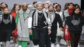  فشن شو با لباس سنتی و چفیه فلسطین/ ویدئو
