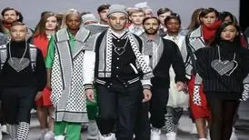  فشن شو با لباس سنتی و چفیه فلسطین/ ویدئو
