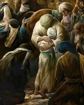 لحظه وداع امام رضا(ع) با فرزندش نقاشی شد
