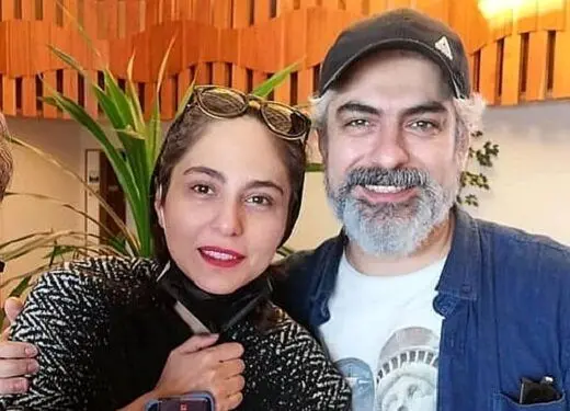 رعنا آزادی‌ور و مهدی پاکدل در کنار مجسمه خسرو شکیبایی + عکس