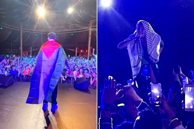 خواننده رَپ، پرچم فلسطین را در پاریس بالا برد