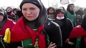  زنان آمریکایی که در اربعین، عشق را به نمایش گذاشته اند/ ویدئو