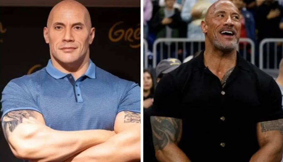 جنجال بر سر رنگ پوست مجسمه مومی دواین جانسون
