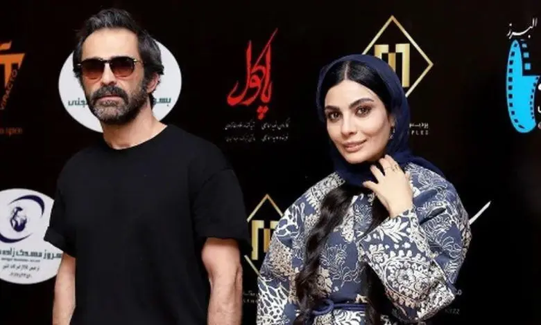 حرکات عجیب رضا اخلاقی راد با صحرا اسدالهی در مراسم اکران «پاکول»