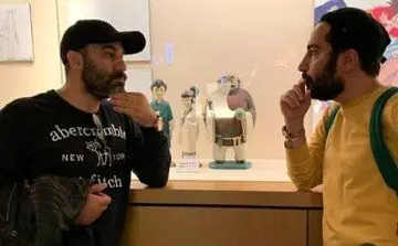 تصویری از گلاره عباسی کنار نوید محمدزاده و محسن تنابنده در دهه ۶۰ با پوشش متفاوت/عکس

