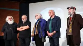 حبیب رضایی، نوید محمدزاده و محمود دولت آبادی در مراسم آقای بازیگر
