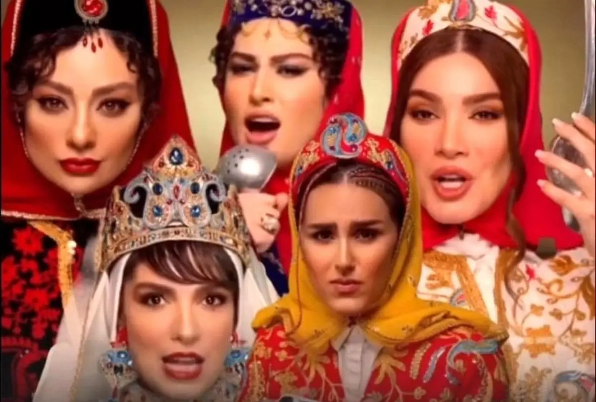 پشت صحنه کلیپ نوروزی بازیگران زن ایرانی / میکاپ سنگین مریم مومن و یکتا ناصر / فیلم
