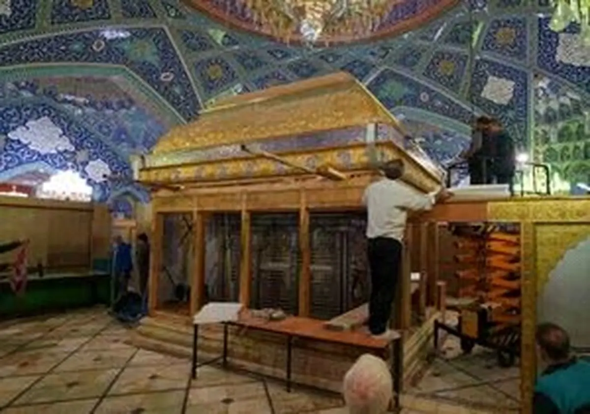 انتشار فیلم نصب ضریح حضرت رقیه (س) برای نخستین بار/ ویدئو
