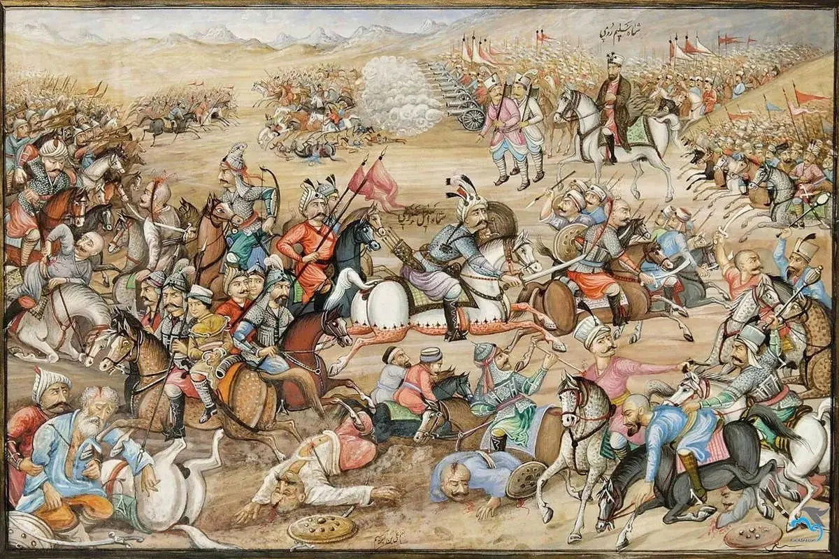 نقاشی صفوی از جنگ ایران و عثمانی
